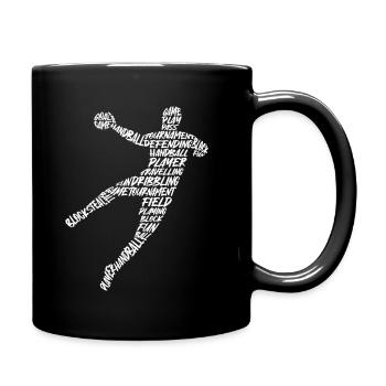 Handballspieler Handballer Typografie Herren - Tasse einfarbig - Schwarz - Rechts
