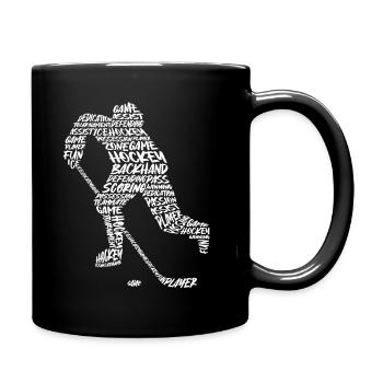 Eishockey Typografie Herren Junge Eishockeyspieler - Tasse einfarbig - Schwarz - Rechts