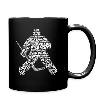 Hockey Goalie Typography Hockey Player - Full Colour Mug - black - Right