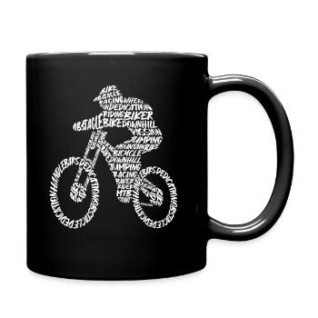 MTB Mountain Bike Downhill Typography Mountain Bike - Full Colour Mug - black - Right