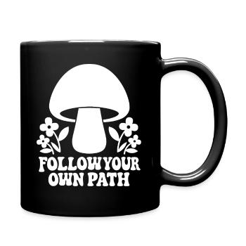 Follow Your Own Path Mushroom Design - Full Colour Mug - black - Right