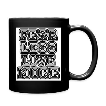 fearlesslivemore - Tasse einfarbig - Schwarz - Rechts