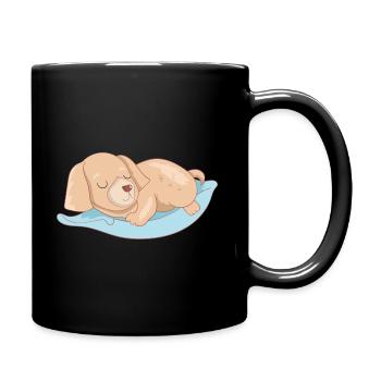 Golden Retriever on Pillows - Full Colour Mug - black - Right