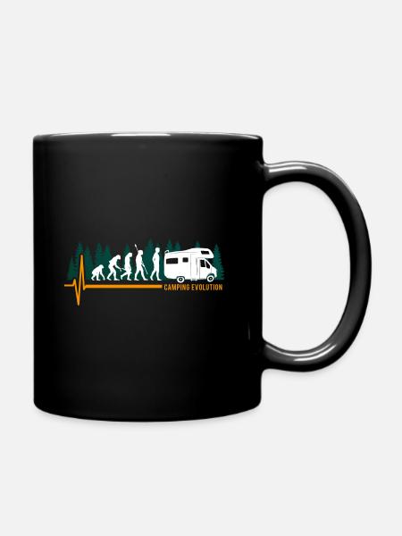 Evolution Camping Camper Funny - Mug uni - noir