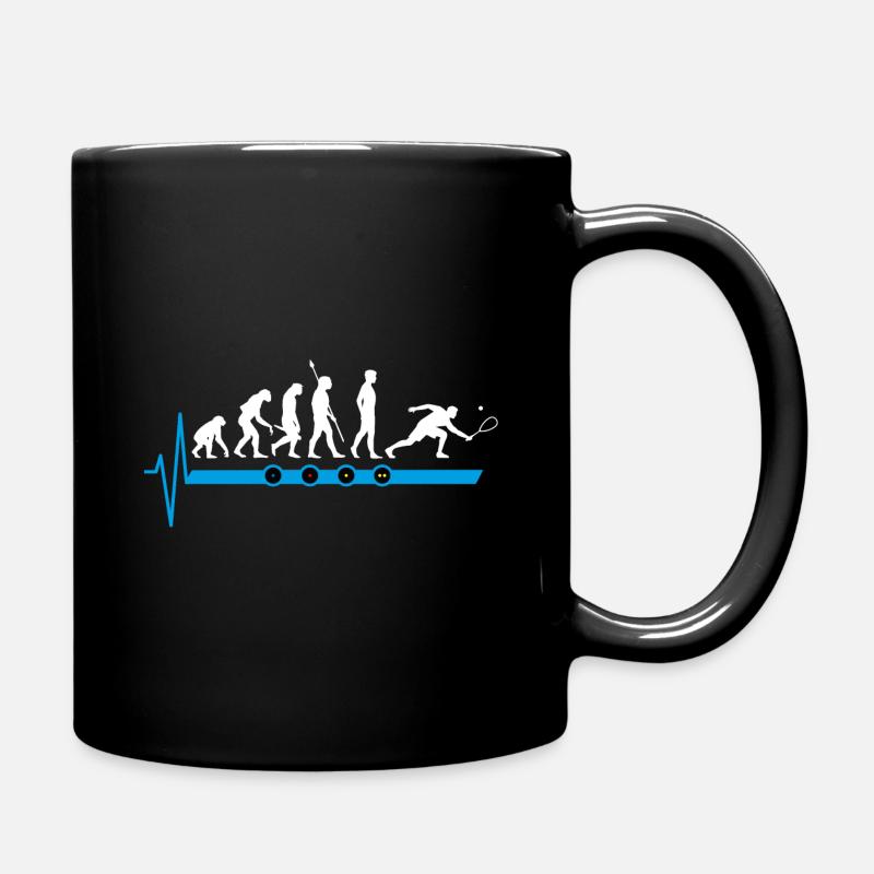 Evolution squash squash ball - Full Colour Mug - black