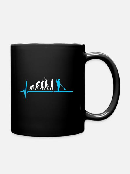 Stand Up Paddle Evolution - SUP Herzschlag - Tasse einfarbig - Schwarz