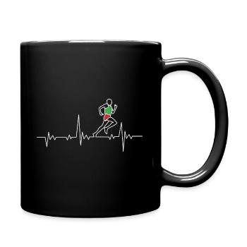 Running Laufen Marathon Läufer Herzschlag Geschenk - Tasse einfarbig - Schwarz - Rechts