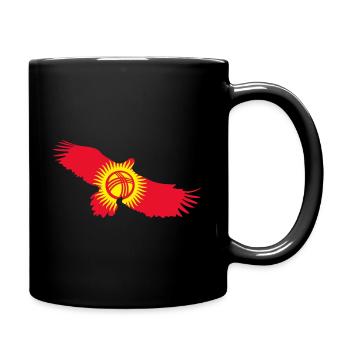 Kirgisistan Flagge, Geschenk - Tasse einfarbig - Schwarz - Rechts