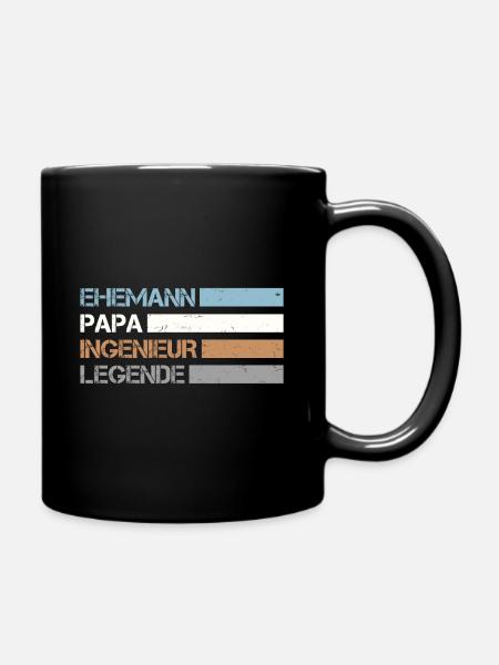 Retro Ehemann Papa Ingenieur Legende - Tasse einfarbig - Schwarz