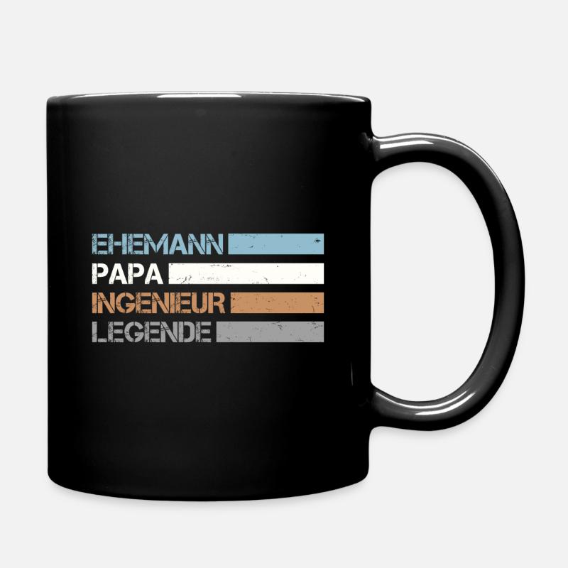 Retro Ehemann Papa Ingenieur Legende - Tasse einfarbig - Schwarz