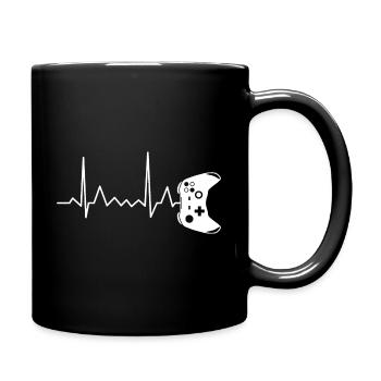 Gamer Gamer Gamepad Contrôleur battement cardiaque ECG Puls - Mug uni - noir - Droite