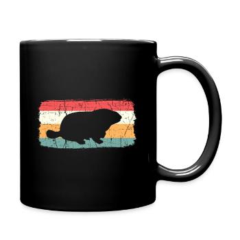 Retro Murmeltier Flagge Maus Nagetier Hamster - Tasse einfarbig - Schwarz - Rechts