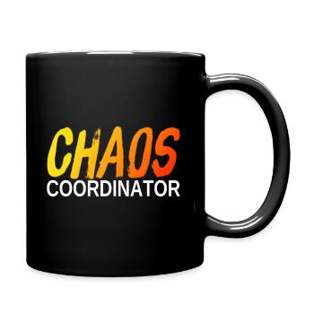 CHAOS COORDINATOR - gradient & white office humor - Full Colour Mug - black - Right