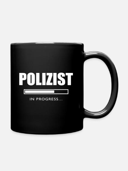 Polizist in progress Geschenk Polizei - Tasse einfarbig - Schwarz
