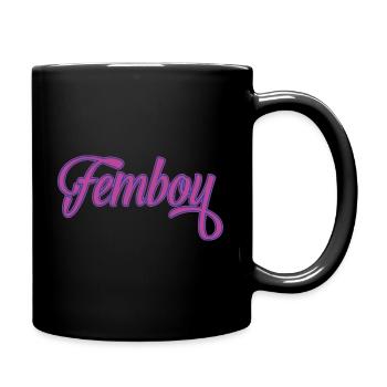 Femboy Logo Cross Dressing Motiv Geschenk Feminin - Tasse einfarbig - Schwarz - Rechts