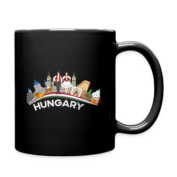 Ungarn - Tasse einfarbig - Schwarz - Rechts
