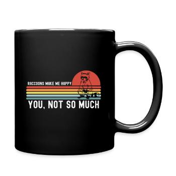 raccoon - Full Colour Mug - black - Right