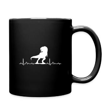 Heartbeat T-Rex Dino TRex Dinosaur T Rex Dinos - Full Colour Mug - black - Right