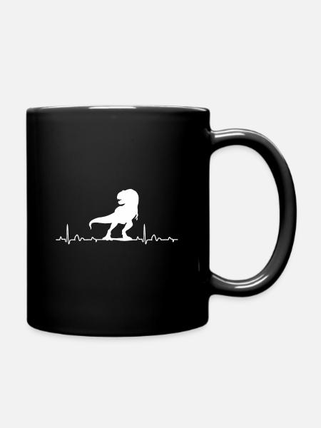 Heartbeat T-Rex Dino TRex Dinosaurier T Rex Dinos - Tasse einfarbig - Schwarz