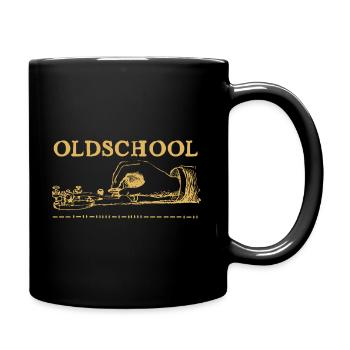 Oldschool amateur radio radio amateur - Full Colour Mug - black - Right