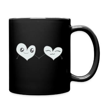 Hearts pair of lovers heart - Full Colour Mug - black - Right