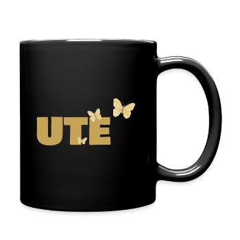 Schmetterlinge für Ute - Tasse einfarbig - Schwarz - Rechts