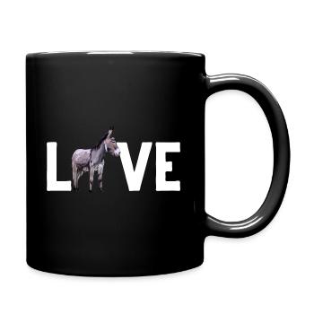 Funny donkey love farmer - Full Colour Mug - black - Right