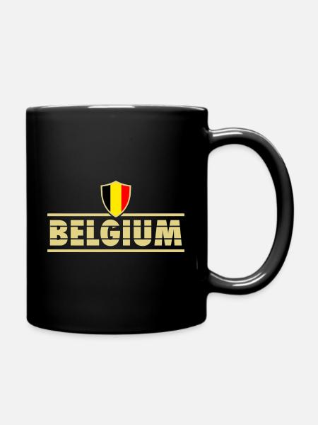 Fußball Flagge Fahne Belgique Belgien Belgium - Tasse einfarbig - Schwarz