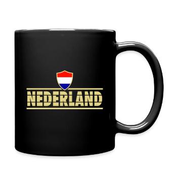 Drapeau de football Pays-Bas - Mug uni - noir - Droite