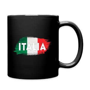 Fußball Italien Italienische Flagge T Shirt - Tasse einfarbig - Schwarz - Rechts