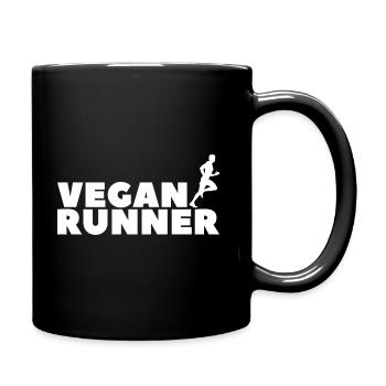 Vegan runner Man Sport Gift Plant - Full Colour Mug - black - Right