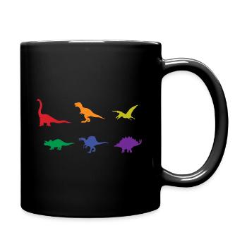 Dinosaure coloré T-rex Stegosarus Dinos - Mug uni - noir - Droite