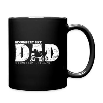 Recumbent bike Dad with saying - Full Colour Mug - black - Right