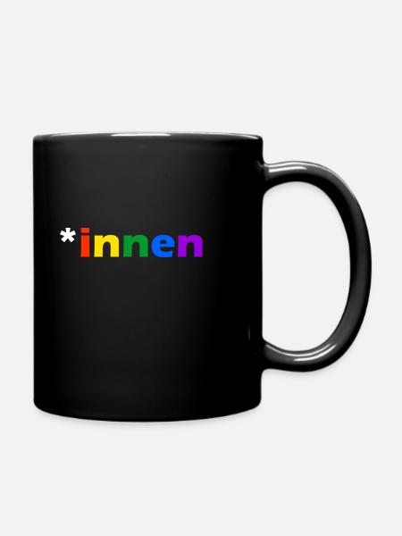 Gendersternchen gendern Sprache bunt *innen - Tasse einfarbig - Schwarz
