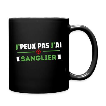 Je Peux Pas J'ai Sanglier Cadeau Chasse Chasseur - Mug uni - noir - Droite