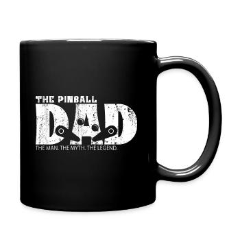 Pinball Flippern Papa Held Spruch Lustig - Tasse einfarbig - Schwarz - Rechts