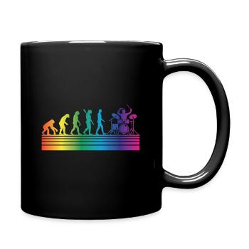 Schlagzeug Schlagzeuger - Tasse einfarbig - Schwarz - Rechts