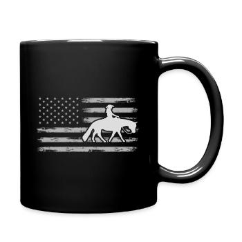 Westernpferd & Westernreiterin Westernreiten - Tasse einfarbig - Schwarz - Rechts