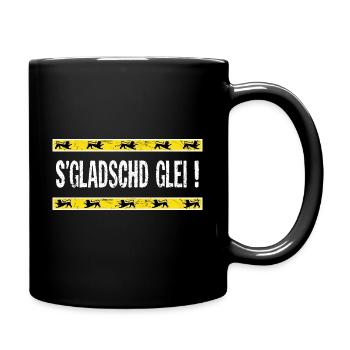 sgladschdglei Sächsich für Es klatscht gleich - Tasse einfarbig - Schwarz - Rechts