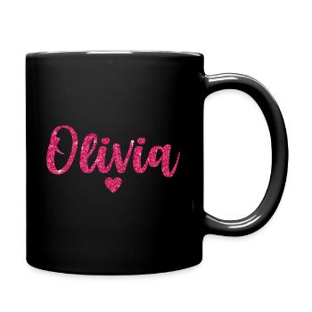Olivia Heart Pink - Full Colour Mug - black - Right