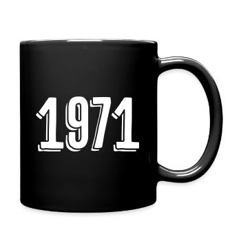 Year of birth 1971 Date of birth - Full Colour Mug - black - Right