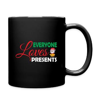 Everyone loves Presents - Tasse einfarbig - Schwarz - Rechts