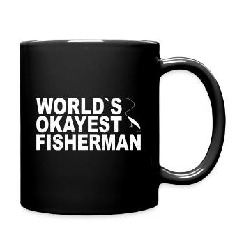 Fischen Dad Geschenkidee - Tasse einfarbig - Schwarz - Rechts