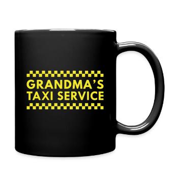 Omas Taxi-Service - Tasse einfarbig - Schwarz - Rechts