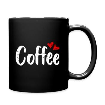 Liebe Kaffee | Kaffeeliebhaber - Tasse einfarbig - Schwarz - Rechts