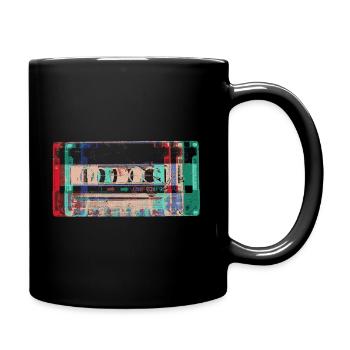 Retro Glitch Outfit Kassette Vintage 90s Disko - Tasse einfarbig - Schwarz - Rechts