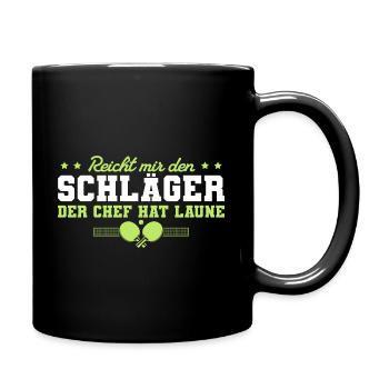 Tischtennisspieler Reicht den Schläger Tischtennis - Tasse einfarbig - Schwarz - Rechts