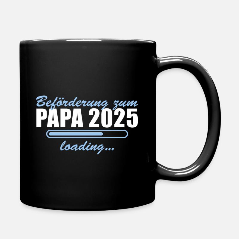 Werdender Papa 2025 Frischgebackener Vater - Tasse einfarbig - Schwarz