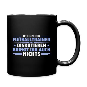 Fussball Mannschaft Fußballtrainer - Tasse einfarbig - Schwarz - Rechts