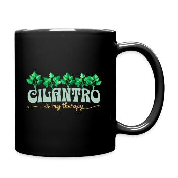 Cilantro is my therapy I love cilantro - Full Colour Mug - black - Right